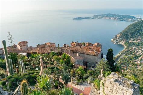 Aerial View Of The Exotic Garden And Eze Village Stock Photo Image Of