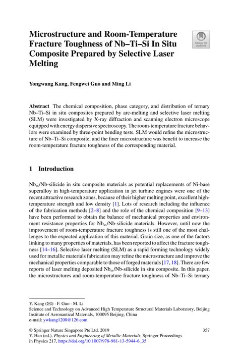 Pdf Microstructure And Room Temperature Fracture Toughness Of Nbti