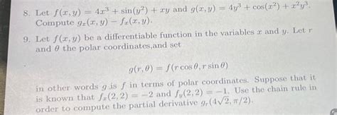 Solved 8 Let F X Y 4x3 Sin Y2 Xy And