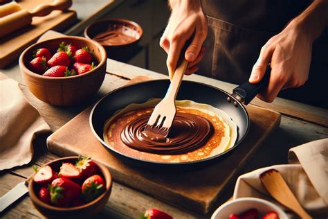 Receta Crepes de Chocolate y Fresas fáciles y muy rápidos