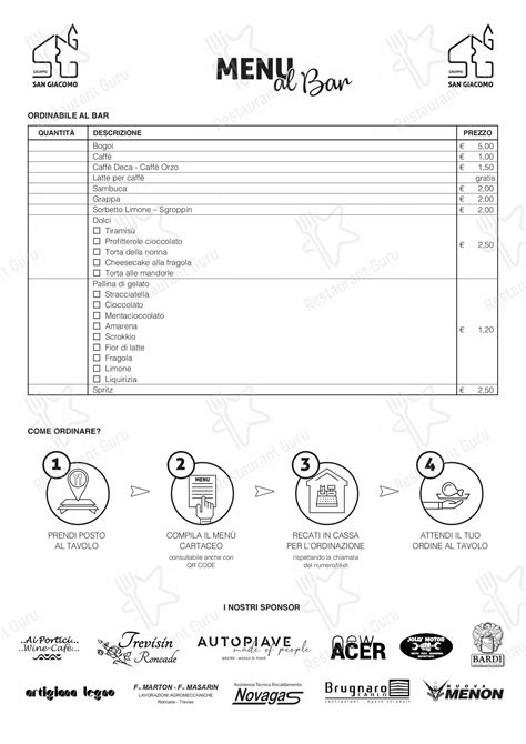 Menu Da Sagra Di San Giacomo Ristorante Roncade