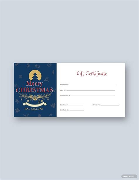 Editable Christmas Gift Certificate Template in Illustrator, PSD, Pages ...