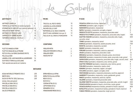 Speisekarte Von La Gabella Restaurant Maccagno Con Pino E Veddasca