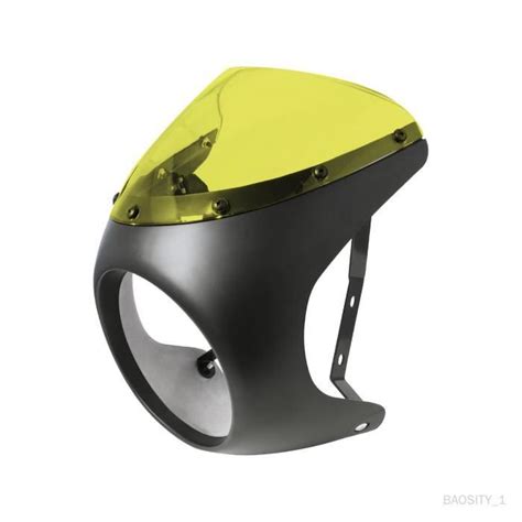 Car Nage De Phare Pare Brise Lampe Avant Ronde Noir Mat Jaune