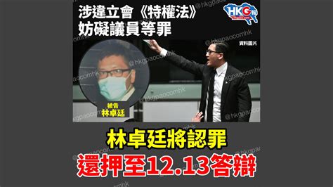 涉違立會《特權法》 妨礙議員等罪 林卓廷將認罪 還押至1213答辯