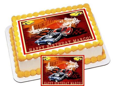 Hot Wheels Edible Cake And Cupcake Topper By Caketopperspecialist