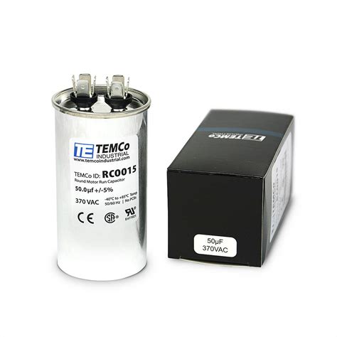 Snapklik TEMCo 50 Uf MFD 370 VAC Volts Round Run Capacitor 50 60