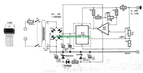 Simple Variable Power Supply Circuit for Benchwork