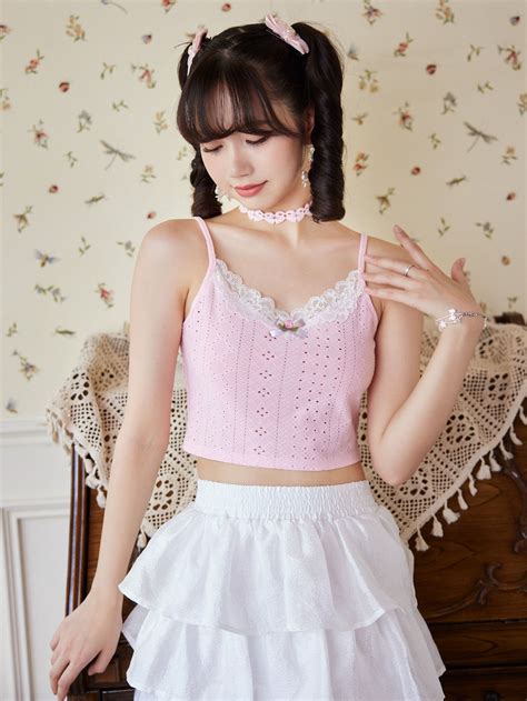 Our Kawaii Contrast Lace Pointelle Cami Top Is Such A Vibe