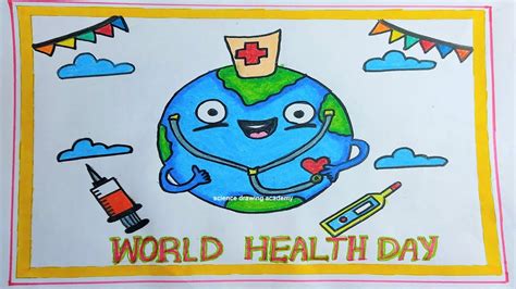 World Health Day Drawing Poster 2024 Easy And Simple Steps Science