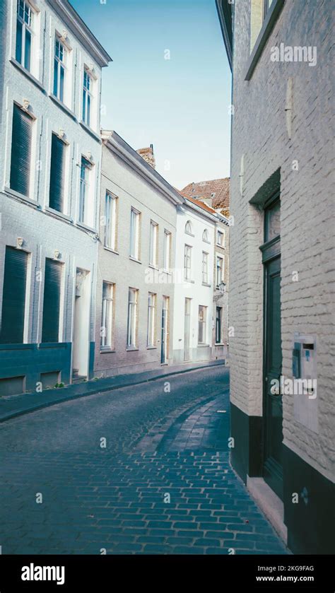 Empty Streets In Bruges Belgium Stock Photo Alamy