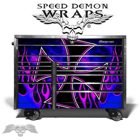 Snapon Toolbox Wrap Kit Hot Rod Flames Blue And Pink Speed Demon Wraps