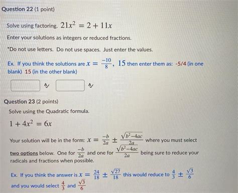 Solved Question Point Solve Using Factoring X Chegg