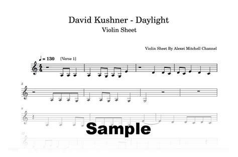 David Kushner Daylight Violin Sheet