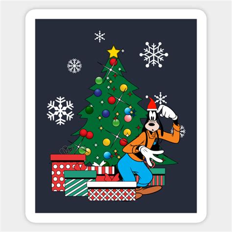 Goofy Around The Christmas Tree - Goofy - Sticker | TeePublic