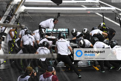 Lewis Hamilton Mercedes Amg F W Makes A Pit Stop During Practice