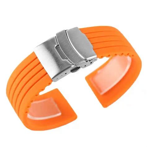 Buy 202224mm Fresh Orange Silicone Wristband Watch Band Strap Fashion Bangle