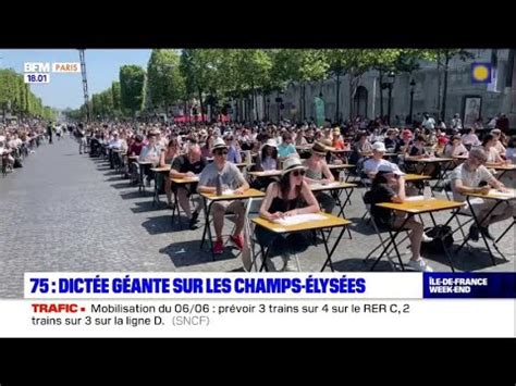 Paris des centaines de personnes pour la dictée géante des Champs