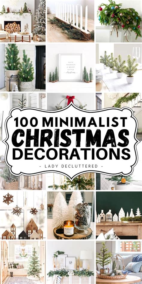 christmas decorations with the words, 100 minimalist christmas decorations