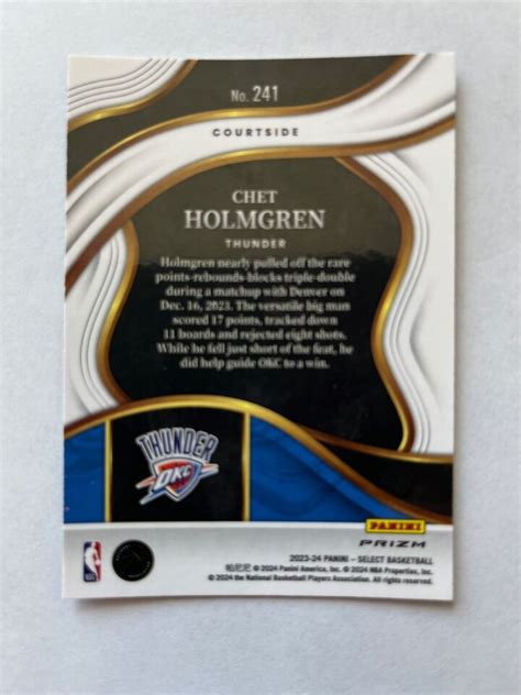 Select Chet Holmgren Courtside Silver Blue Prizm Okc