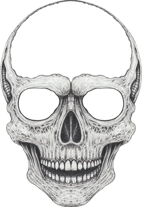 Art Surreal Skull Hand Drawing And Make Graphic Vector