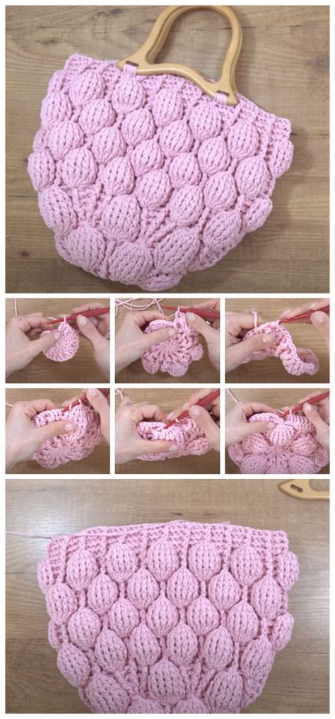 How To Crochet Bobble Stitch Bag Crochet Kingdom