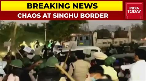 Chaos At Singhu Border Farmers Gather In Large Numbers To Protest