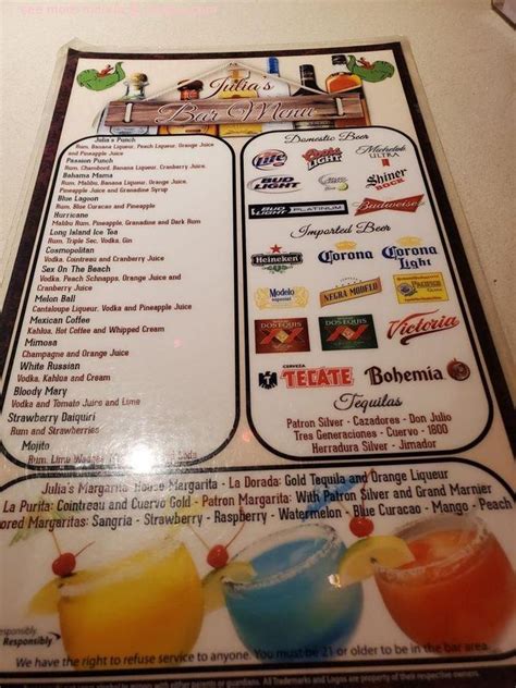 Online Menu of Julias Mexican Grill Restaurant, Humble, Texas, 77396 ...