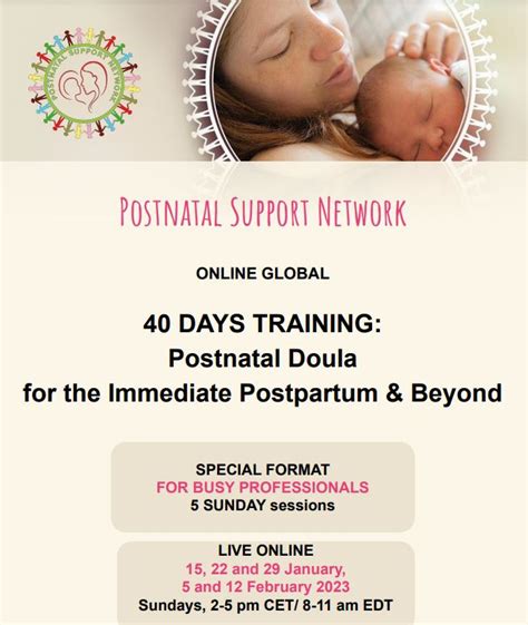 Online Global 40 Days Training Postnatal Doula For The Immediate