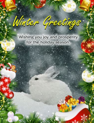 Winter Greetings Ecard Free Happy Winter Ecards Greeting Cards