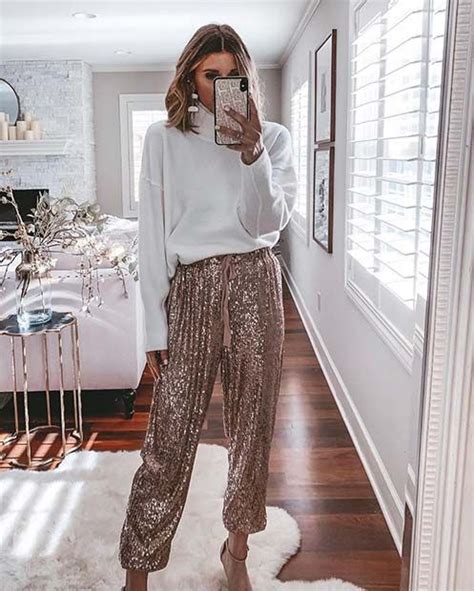 Cute Christmas Outfit Ideas Stayglam Sequin Pants High Waist