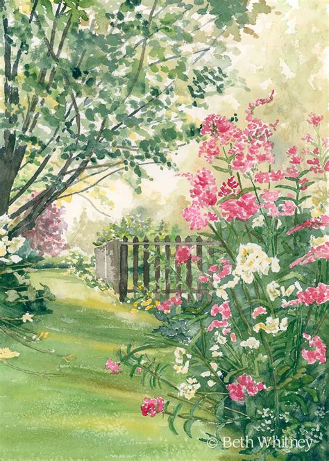 Garden Watercolor Watercolor Landscape Paintings Original Watercolor