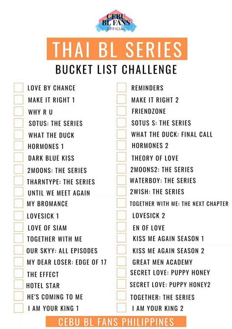 Thai BL Bucket List Challenge BLDrama Amino