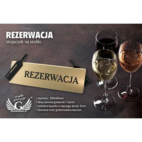 Rezerwacja Stojak Na Stolik Wym 200x60mm Laminat Grawerski Z