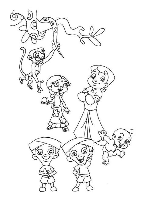 Cute Chhota Bheem And Friends Coloring Page Download Print Or Color Online For Free