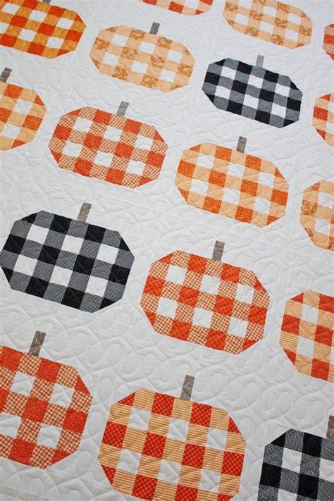 Plaid Pumpkins Pdf Quilt Pattern Modern Quilt Pattern Fall Quilt Pattern Easy Quilt Pattern