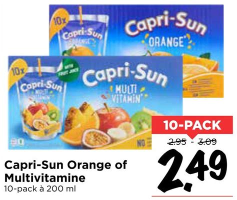 Capri Sun Orange Of Multivitamine 200 Ml Aanbieding Bij Vomar