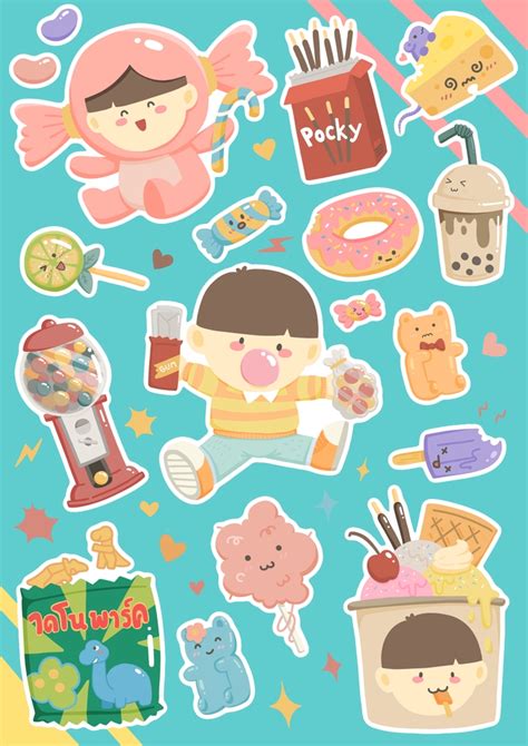 ออกแบบ Sticker Sheets Sticker Dicut