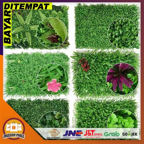 Jual JM Daun Rumput Dinding Plastik Daun Bunga Sintesis Hias Gantung