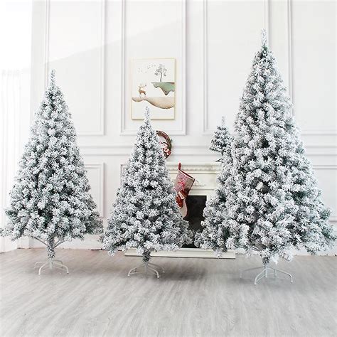 White Flocking Christmas Tree Snowfall Simulation For Home Mall And