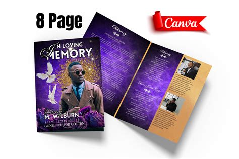 modern Funeral Program Template | Templates & Themes ~ Creative Market