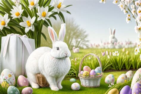 Behold The Enchanting Easter Bunny A Whimsical Embodiment Of Spring