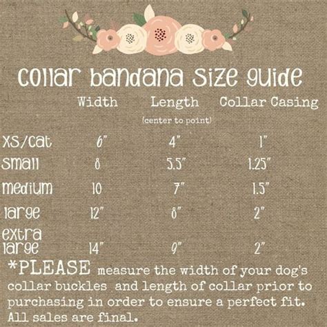 Dog bandana size chart More: | Diy dog collar, Diy dog stuff, Dog ...