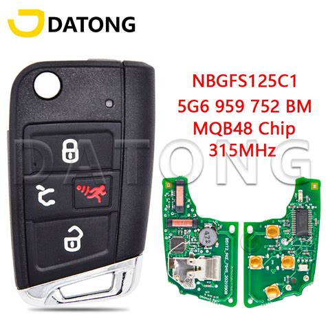 Datong World Car Remote Control Key For VW Volkswagen Golf GTI Jetta