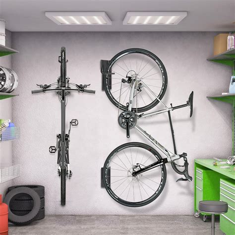 Yjdayy Bike Rack Garage Wall Mount 2 Pack Swivel Stainless Steel Bike Storage