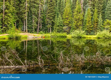 Majestic Mountain Lake In Manning Park British Columbia Canada Stock