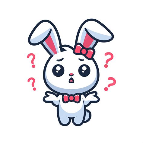 Cute Rabbit Confused Cartoon Vector Icon Stock Vector Conceito De