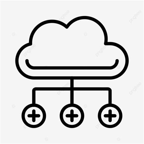 Cloud Computing Line Icon Vector Cloud Computing Hosting PNG And