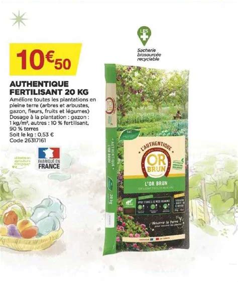 Promo Authentique Fertilisant 20 Kg Or Brun Chez Bricomarche