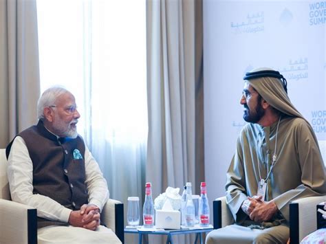 Pm Narendra Modi Uae Vp Sheikh Mohamed Bin Rashid Al Maktoum Virtually Lay Bharat Marts